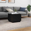 vidaXL fekete dohányzóasztal LED-lámpákkal 50 x 50 x 40 cm