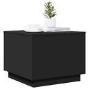 vidaXL fekete dohányzóasztal LED-lámpákkal 50 x 50 x 40 cm