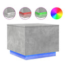 vidaXL betonszürke dohányzóasztal LED-lámpákkal 50 x 50 x 40 cm