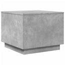 vidaXL betonszürke dohányzóasztal LED-lámpákkal 50 x 50 x 40 cm