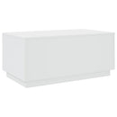 vidaXL fehér dohányzóasztal LED-lámpákkal 90x50x40 cm