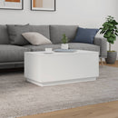 vidaXL fehér dohányzóasztal LED-lámpákkal 90x50x40 cm