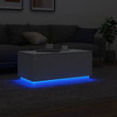vidaXL fehér dohányzóasztal LED-lámpákkal 90x50x40 cm