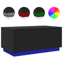 vidaXL fekete dohányzóasztal LED-lámpákkal 90x50x40 cm