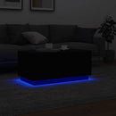 vidaXL fekete dohányzóasztal LED-lámpákkal 90x50x40 cm