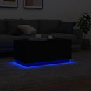 vidaXL fekete dohányzóasztal LED-lámpákkal 90x50x40 cm