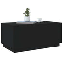 vidaXL fekete dohányzóasztal LED-lámpákkal 90x50x40 cm