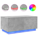 vidaXL betonszürke dohányzóasztal LED-lámpákkal 90x50x40 cm