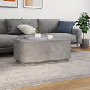 vidaXL betonszürke dohányzóasztal LED-lámpákkal 90x50x40 cm
