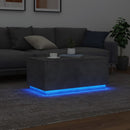 vidaXL betonszürke dohányzóasztal LED-lámpákkal 90x50x40 cm
