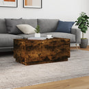 vidaXL füstös tölgy színű dohányzóasztal LED-lámpákkal 90x50x40 cm