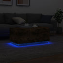 vidaXL füstös tölgy színű dohányzóasztal LED-lámpákkal 90x50x40 cm
