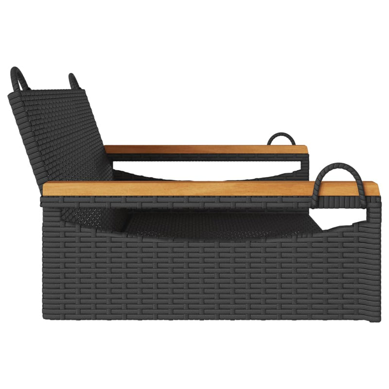 vidaXL fekete polyrattan hintapad 109 x 62 x 40 cm