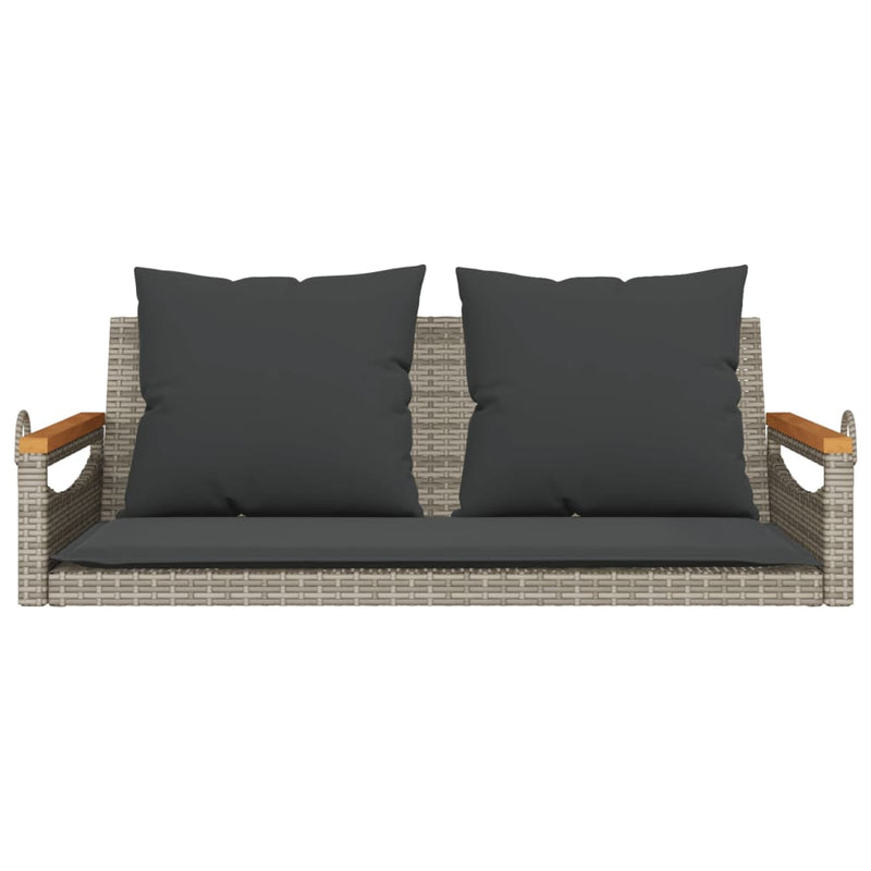 vidaXL szürke polyrattan hintapad párnákkal 109 x 62 x 40 cm