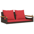 vidaXL barna polyrattan hintapad párnákkal 109 x 62 x 40 cm