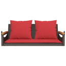 vidaXL barna polyrattan hintapad párnákkal 109 x 62 x 40 cm