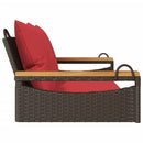 vidaXL barna polyrattan hintapad párnákkal 109 x 62 x 40 cm