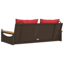 vidaXL barna polyrattan hintapad párnákkal 109 x 62 x 40 cm