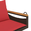 vidaXL barna polyrattan hintapad párnákkal 109 x 62 x 40 cm