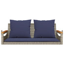 vidaXL szürke polyrattan hintapad párnákkal 109 x 62 x 40 cm