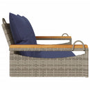 vidaXL szürke polyrattan hintapad párnákkal 109 x 62 x 40 cm
