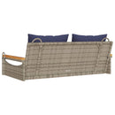 vidaXL szürke polyrattan hintapad párnákkal 109 x 62 x 40 cm