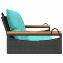 vidaXL fekete polyrattan hintapad párnákkal 109 x 62 x 40 cm