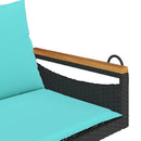 vidaXL fekete polyrattan hintapad párnákkal 109 x 62 x 40 cm