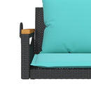 vidaXL fekete polyrattan hintapad párnákkal 109 x 62 x 40 cm