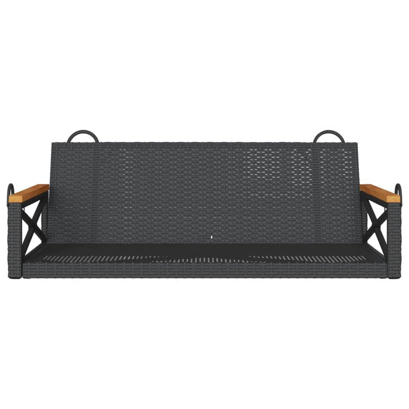 vidaXL fekete polyrattan hintapad 109 x 62 x 40 cm