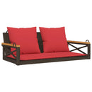 vidaXL barna polyrattan hintapad párnákkal 109 x 62 x 40 cm