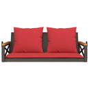 vidaXL barna polyrattan hintapad párnákkal 109 x 62 x 40 cm