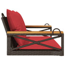 vidaXL barna polyrattan hintapad párnákkal 109 x 62 x 40 cm