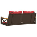 vidaXL barna polyrattan hintapad párnákkal 109 x 62 x 40 cm