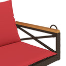 vidaXL barna polyrattan hintapad párnákkal 109 x 62 x 40 cm