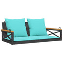 vidaXL fekete polyrattan hintapad párnákkal 109 x 62 x 40 cm
