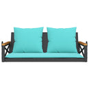 vidaXL fekete polyrattan hintapad párnákkal 109 x 62 x 40 cm