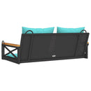 vidaXL fekete polyrattan hintapad párnákkal 109 x 62 x 40 cm
