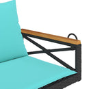 vidaXL fekete polyrattan hintapad párnákkal 109 x 62 x 40 cm
