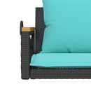 vidaXL fekete polyrattan hintapad párnákkal 109 x 62 x 40 cm