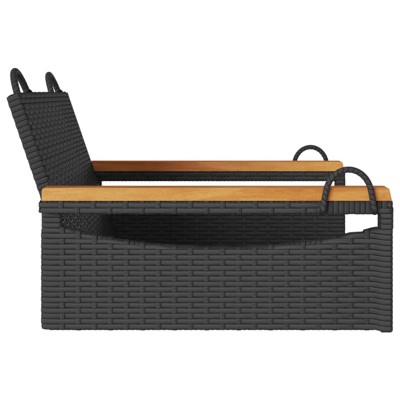 vidaXL fekete polyrattan hintapad 63 x 62 x 40 cm