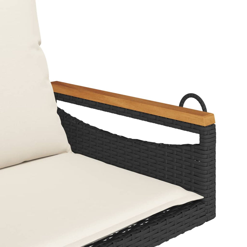 vidaXL fekete polyrattan hintapad párnákkal 63 x 62 x 40 cm