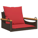 vidaXL barna polyrattan hintapad párnákkal 63 x 62 x 40 cm