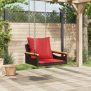 vidaXL barna polyrattan hintapad párnákkal 63 x 62 x 40 cm