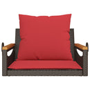 vidaXL barna polyrattan hintapad párnákkal 63 x 62 x 40 cm