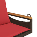 vidaXL barna polyrattan hintapad párnákkal 63 x 62 x 40 cm