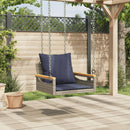 vidaXL szürke polyrattan hintapad párnákkal 63 x 62 x 40 cm