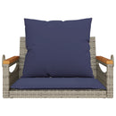 vidaXL szürke polyrattan hintapad párnákkal 63 x 62 x 40 cm