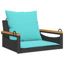 vidaXL fekete polyrattan hintapad párnákkal 63 x 62 x 40 cm