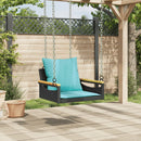 vidaXL fekete polyrattan hintapad párnákkal 63 x 62 x 40 cm